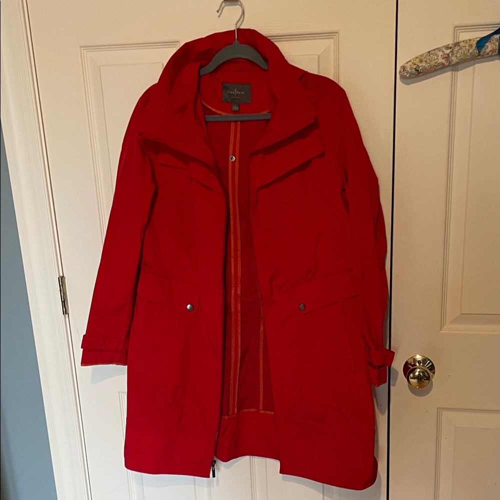 Cole Haan Red Trench rain Coat women’s large